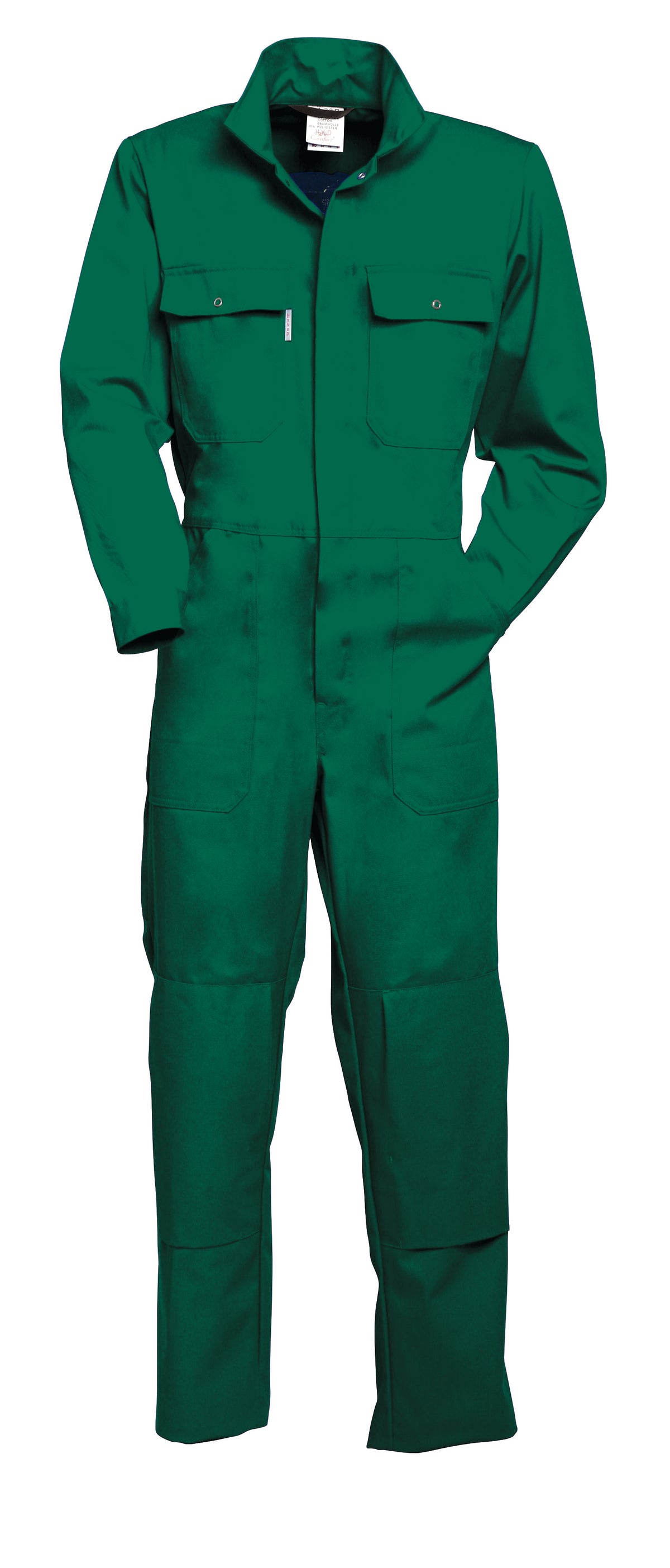 Coverall snap button Kneepocket HAVEP® Basic - bottle green