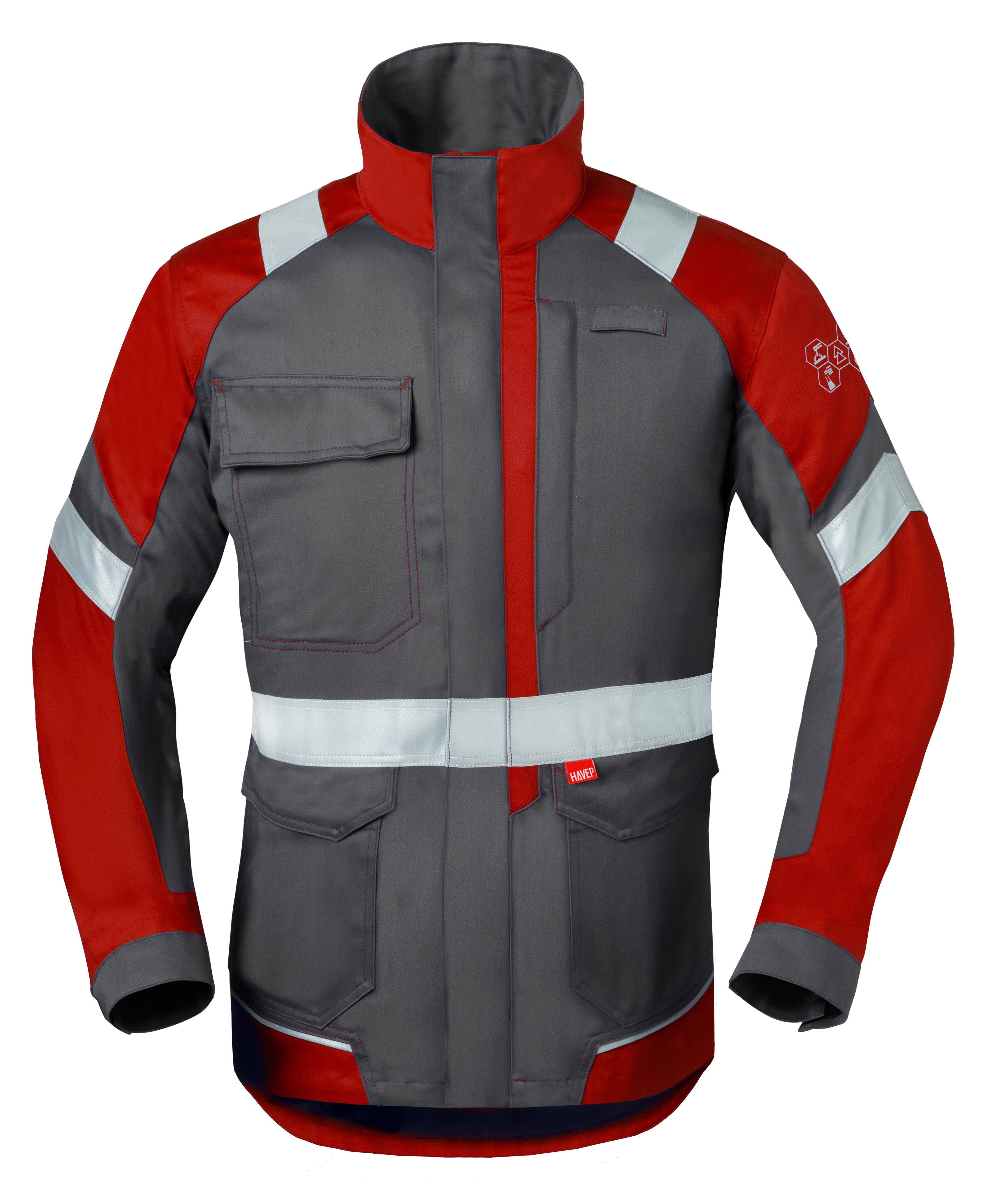 Work Jacket HAVEP® 5-Safety Image+ - charcoal/red