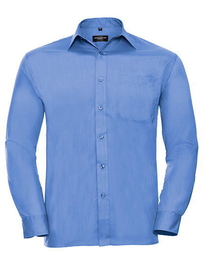 Men's Long Sleeve Classic Polycotton Poplin Shirt L-Shop