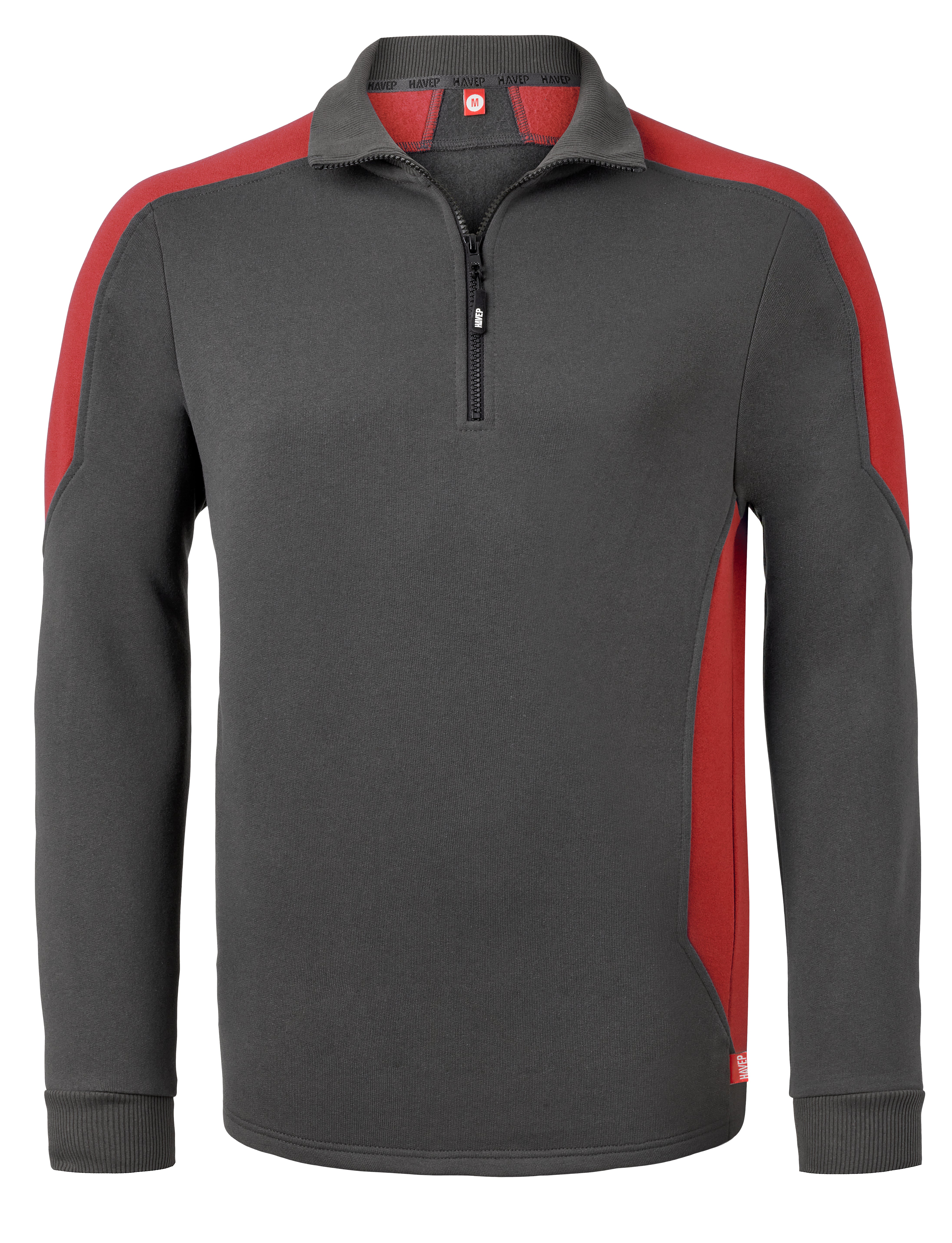 Halfzip Sweater HAVEP® Bicolor - charcoal/red