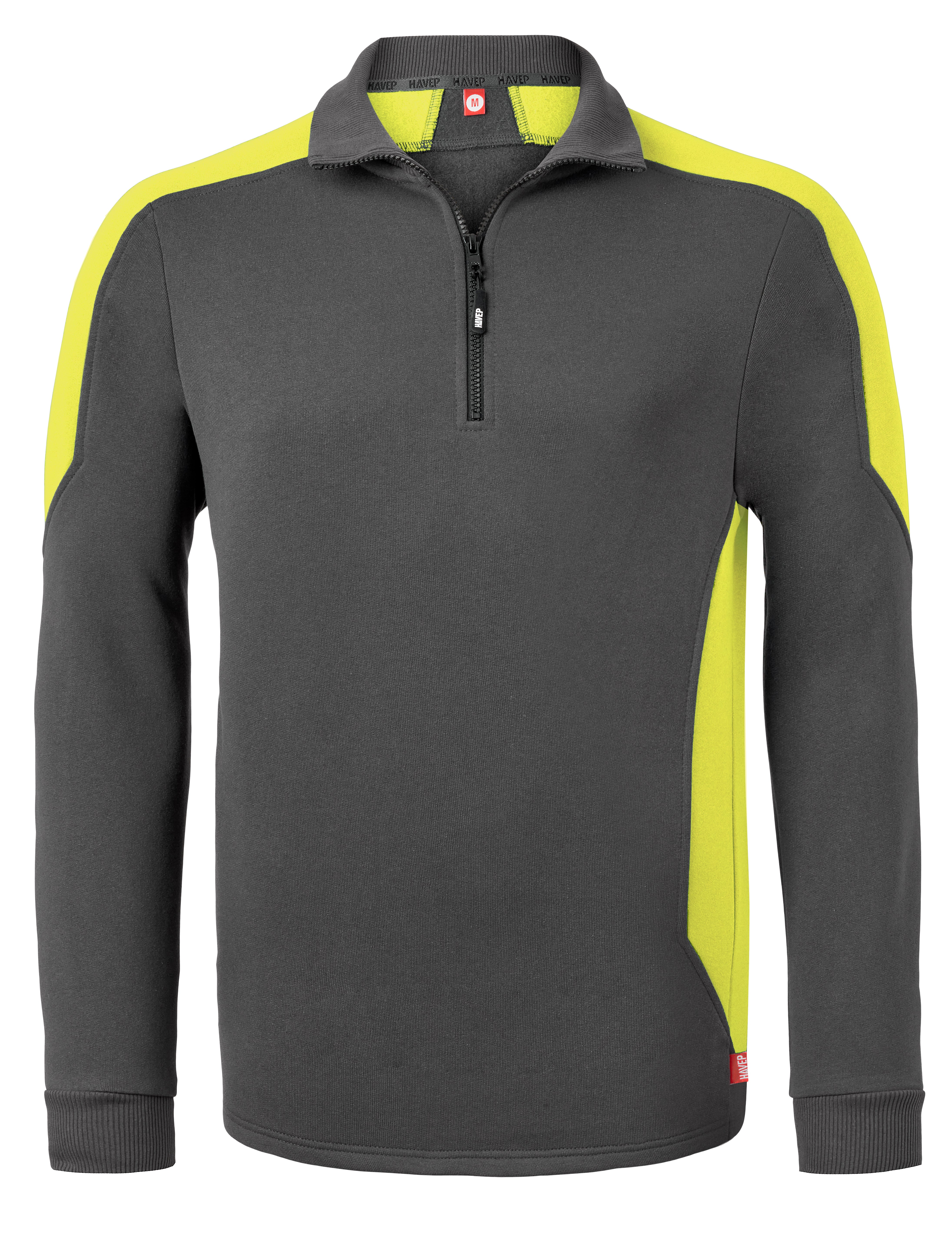 Halfzip Sweater HAVEP® Bicolor - charcoal/high vis yellow