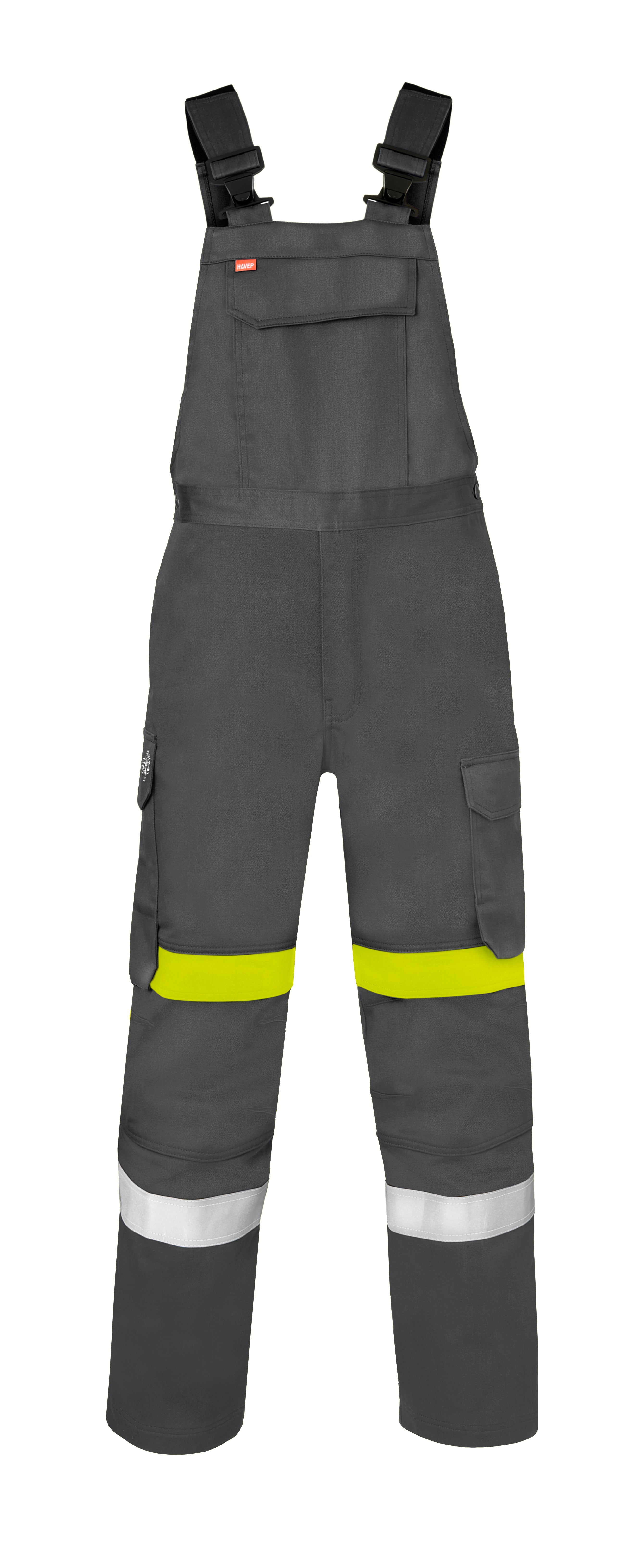Bib & Brace HAVEP® Force+ - charcoal/high vis yellow