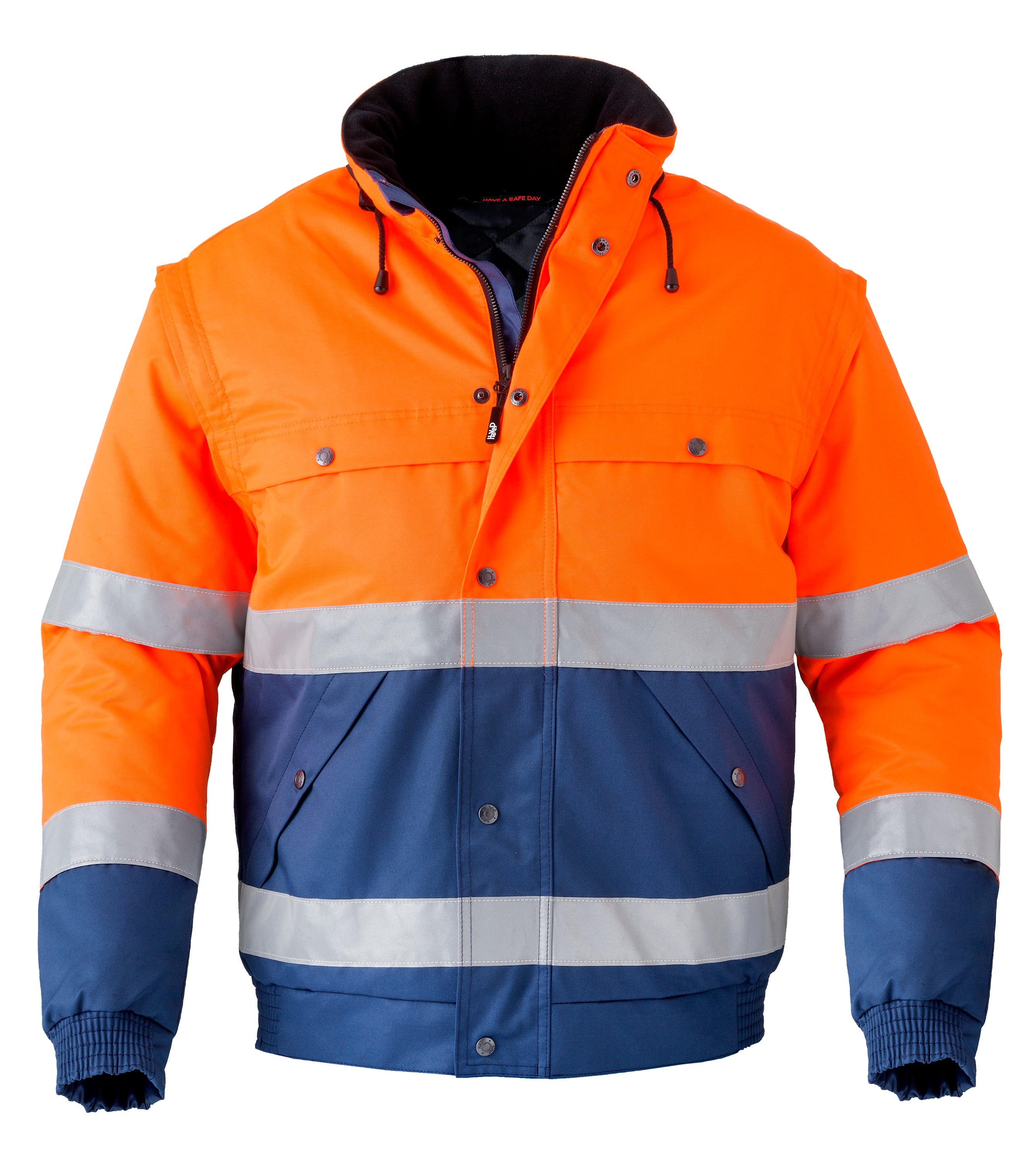 All-Season Work Jacket HAVEP® High Visibility - navy/high vis orange