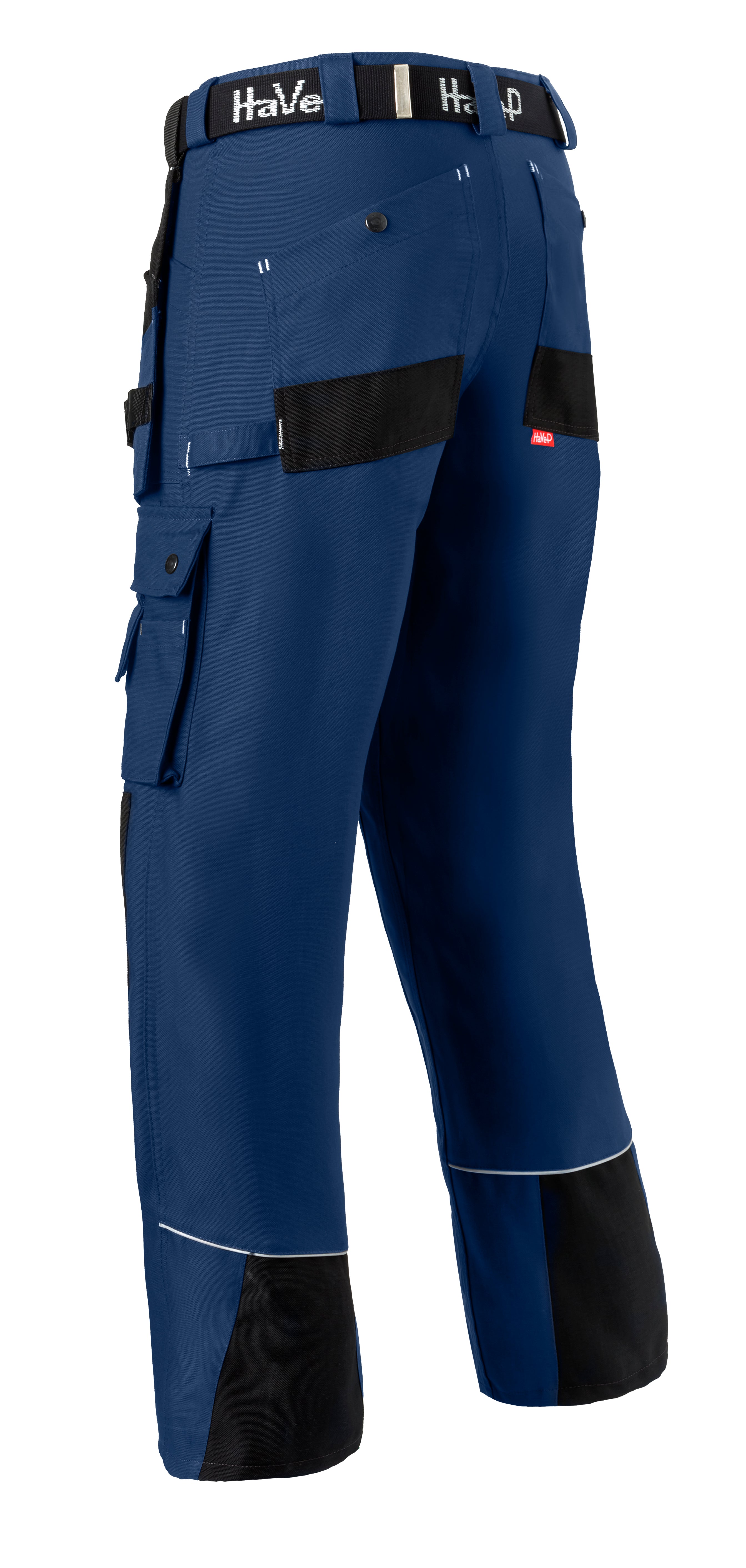 Work Trousers Kneepocket HAVEP® Basic - indigo blue/black/silver grey