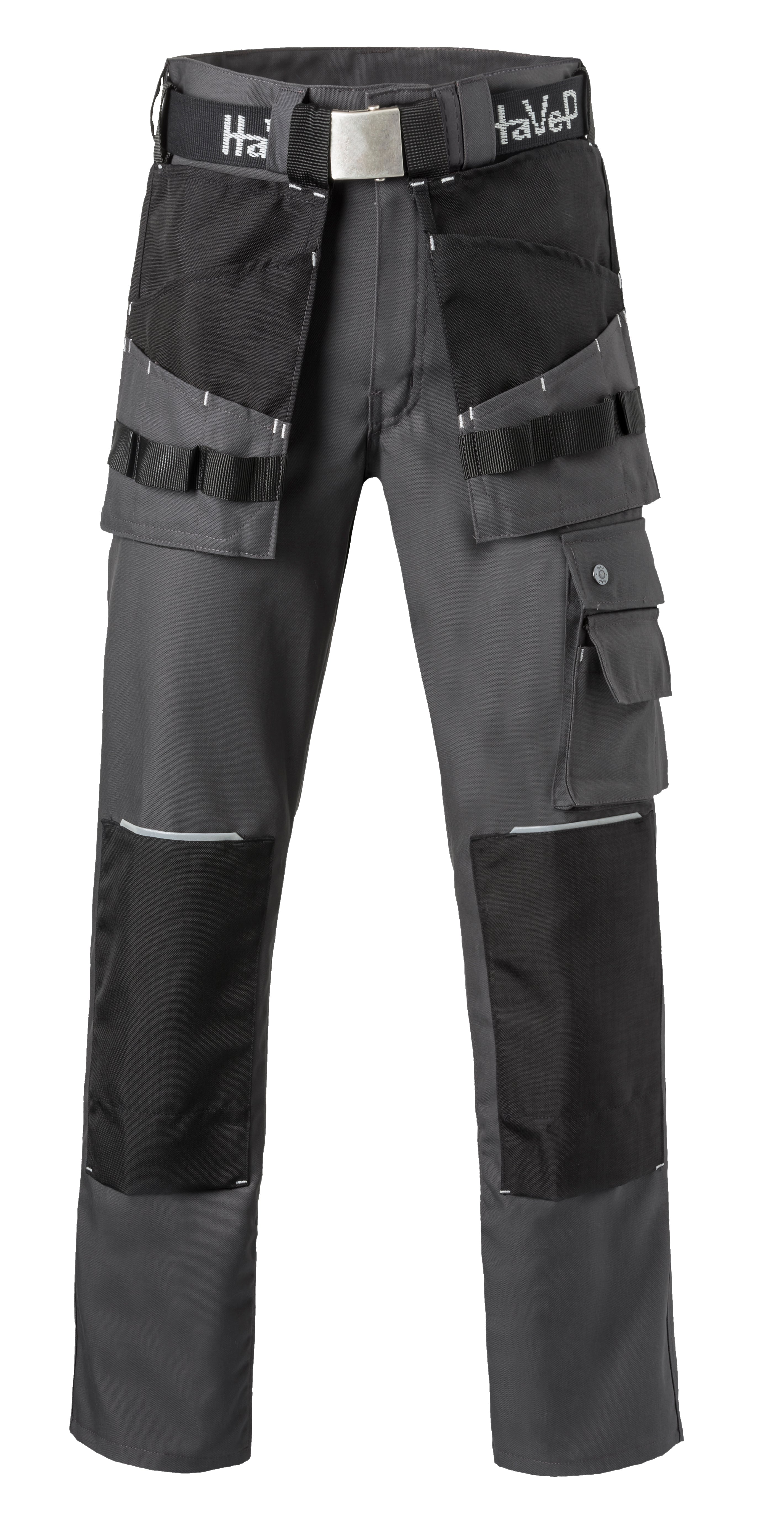 Work Trousers Kneepocket HAVEP® Basic - charcoal/black/silver grey