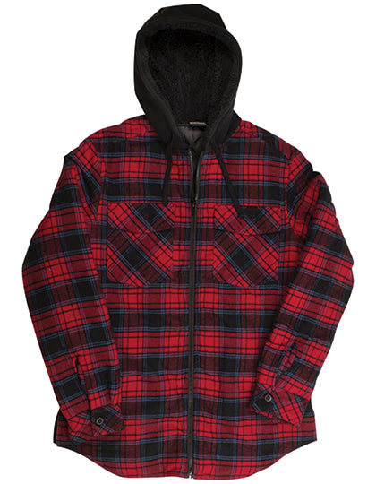 Men´s Flannel Jacket With Sherpa Hoodie