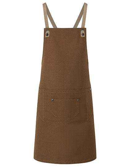 Bib Apron Urban-Nature With Cross Straps And Big Pocket