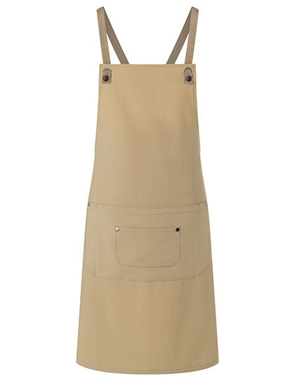 Bib Apron Urban-Nature With Cross Straps And Big Pocket