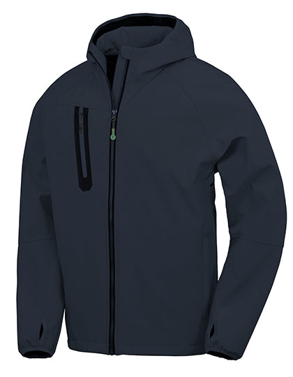3-Layer Recycled Printable Hooded Casual Softshell Jacket