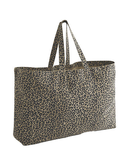 Leopard Print Canvas Oversized Tote Bag L-Shop