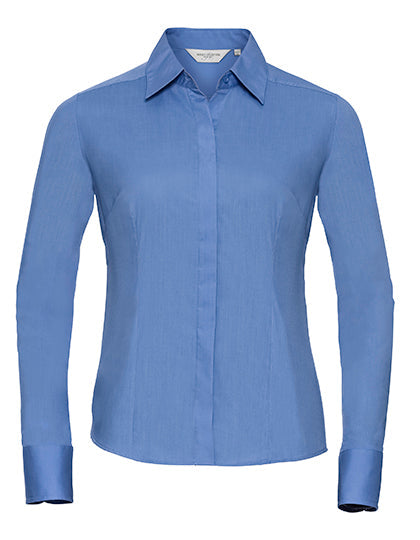 Ladies' Long Sleeve Fitted Polycotton Poplin Shirt L-Shop