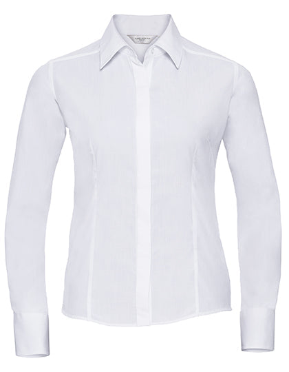 Ladies' Long Sleeve Fitted Polycotton Poplin Shirt L-Shop