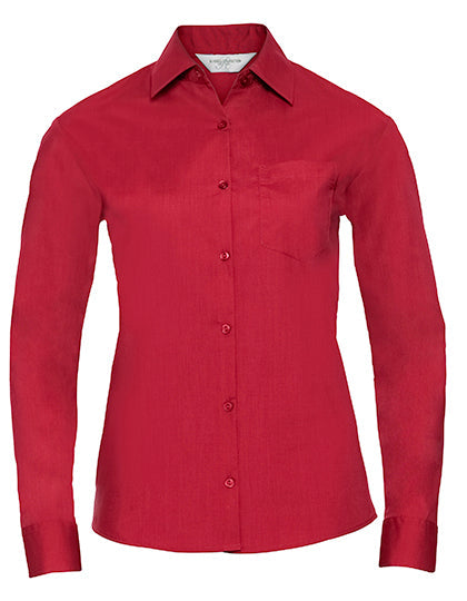 Ladies' Long Sleeve Classic Polycotton Poplin Shirt L-Shop