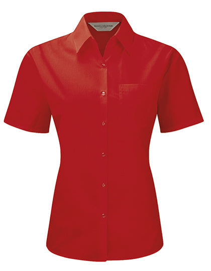 Ladies' Short Sleeve Classic Polycotton Poplin Shirt L-Shop