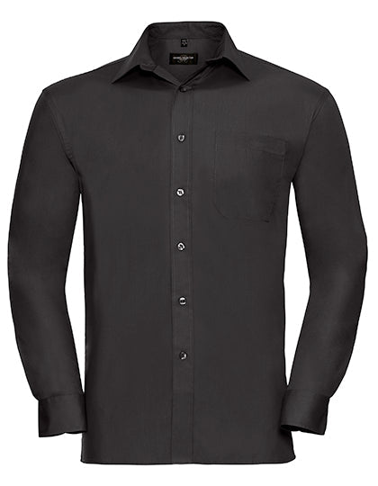 Men's Long Sleeve Classic Pure Cotton Poplin Shirt L-Shop
