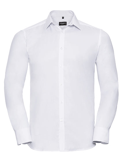 Men's Long Sleeve Tailored Herringbone Shirt L-Shop